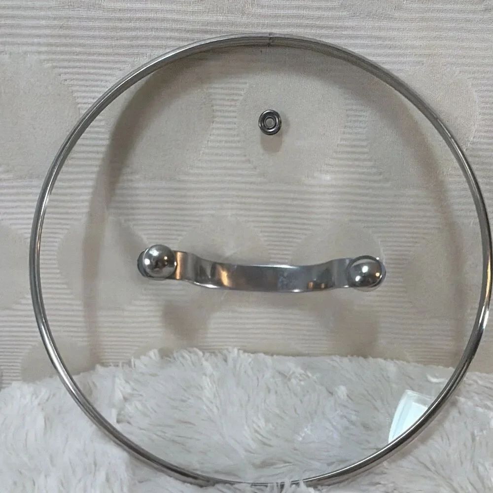 Gotham Steel 8 Inch Glass Replacement Lid Stainless Rim Steam Vent